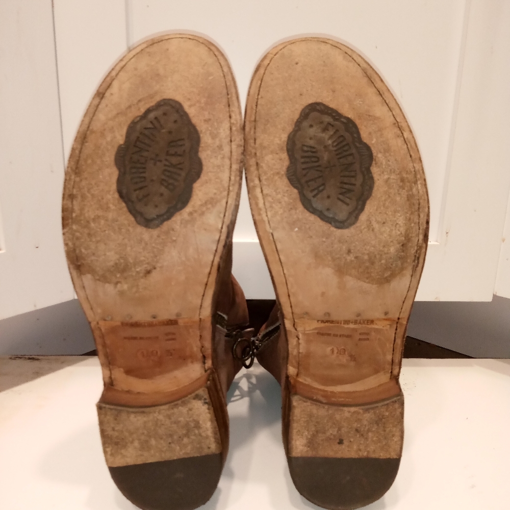 Fiorentini & Baker Men's Brown Suede Leather Side Zip Ankle Boots 10.5 Like New - Picture 4 of 7